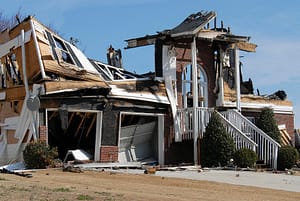 house damaged by fire