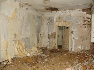 damaged house